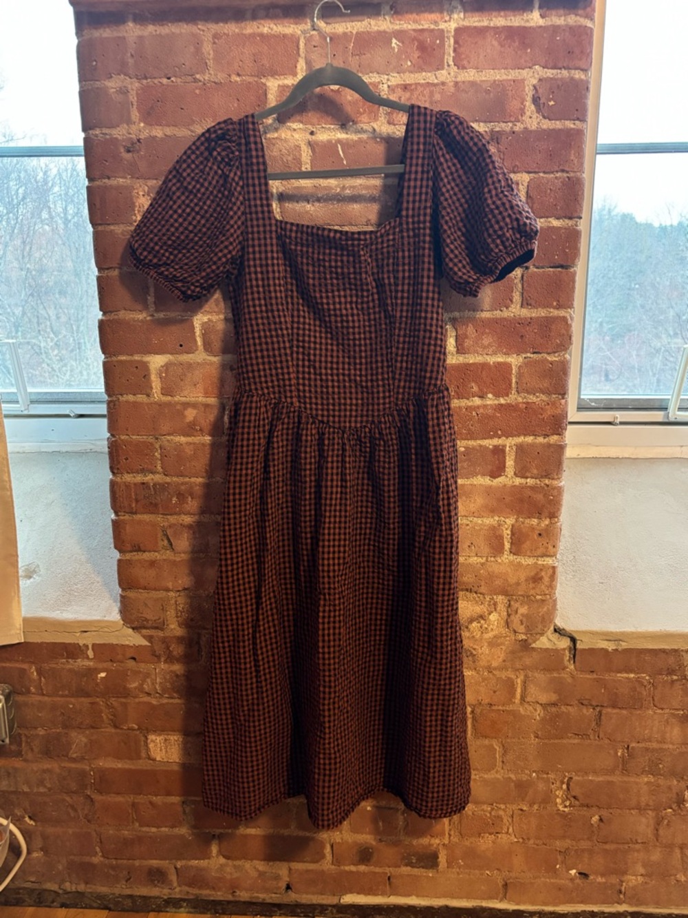 Gingham Burgundy Dress